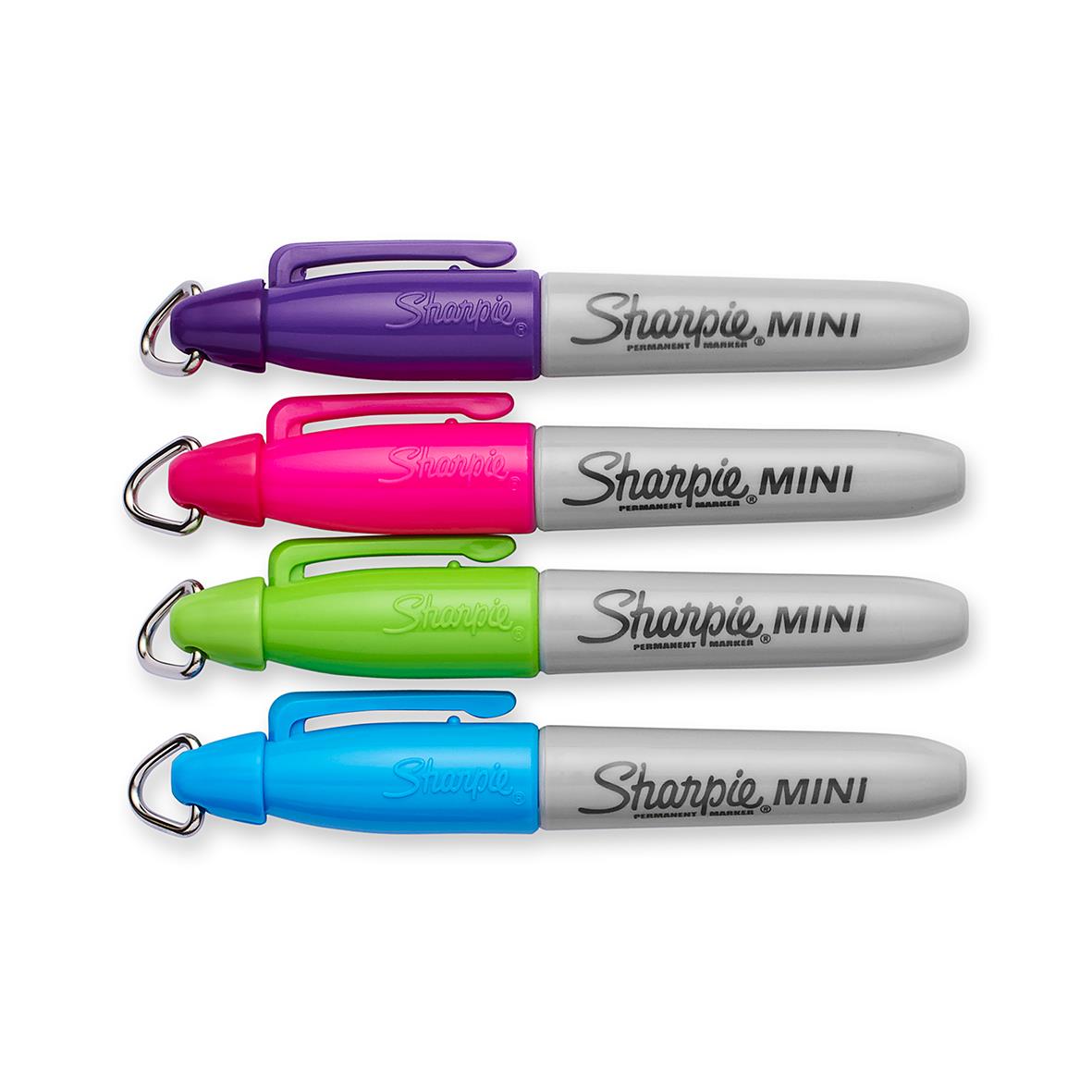 Set med fyra Sharpie Mini golfpennor i lila, rosa, grönt och blått