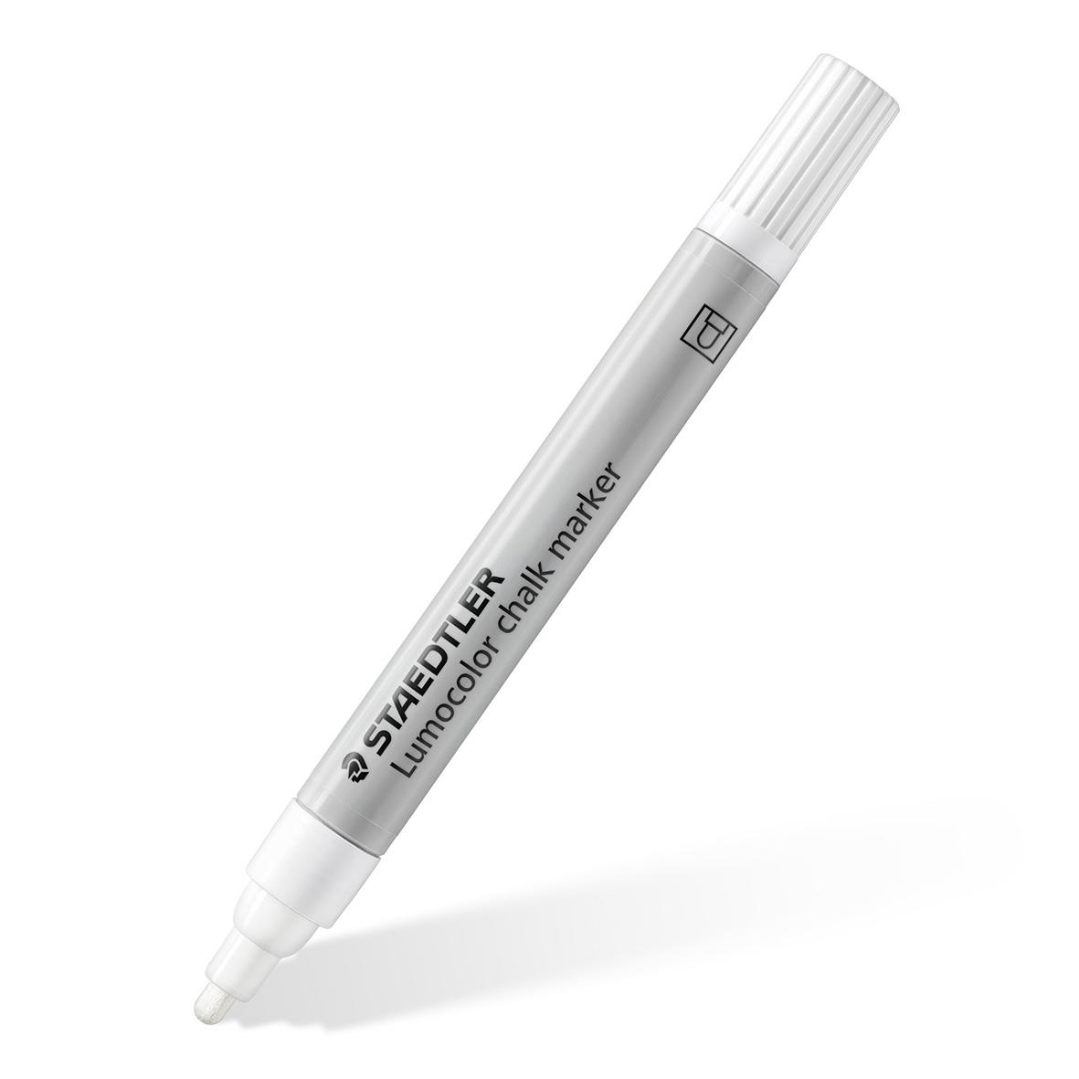 Vit Staedtler Lumocolor chalk marker med 2,4 mm spets