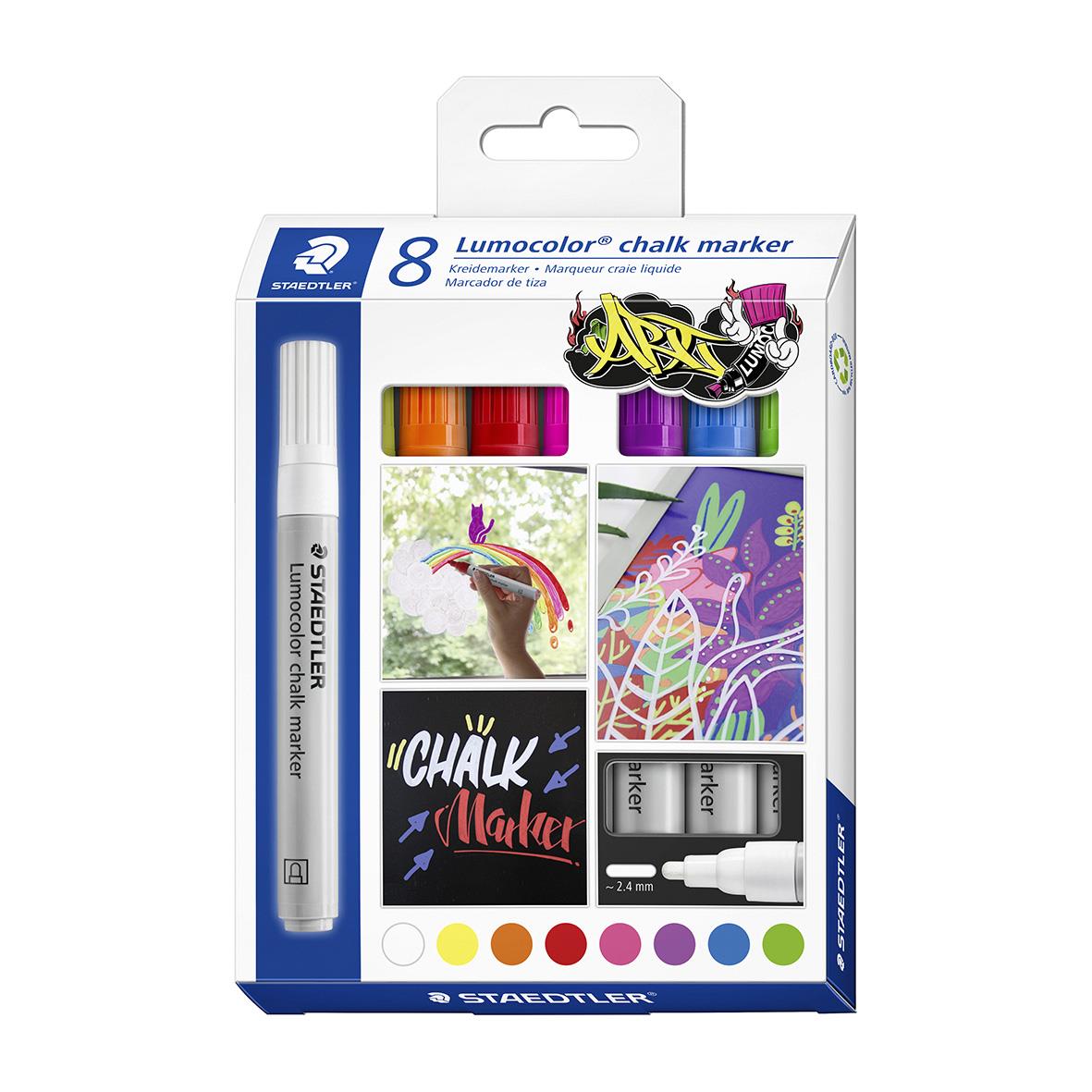 Märkpenna Staedtler 344 Chalk Marker 8 Färger 2,4mm 13091429