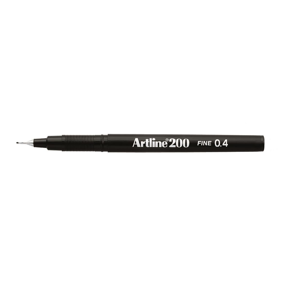 Svart fiberpenna Artline 200 med 0,4 mm spets