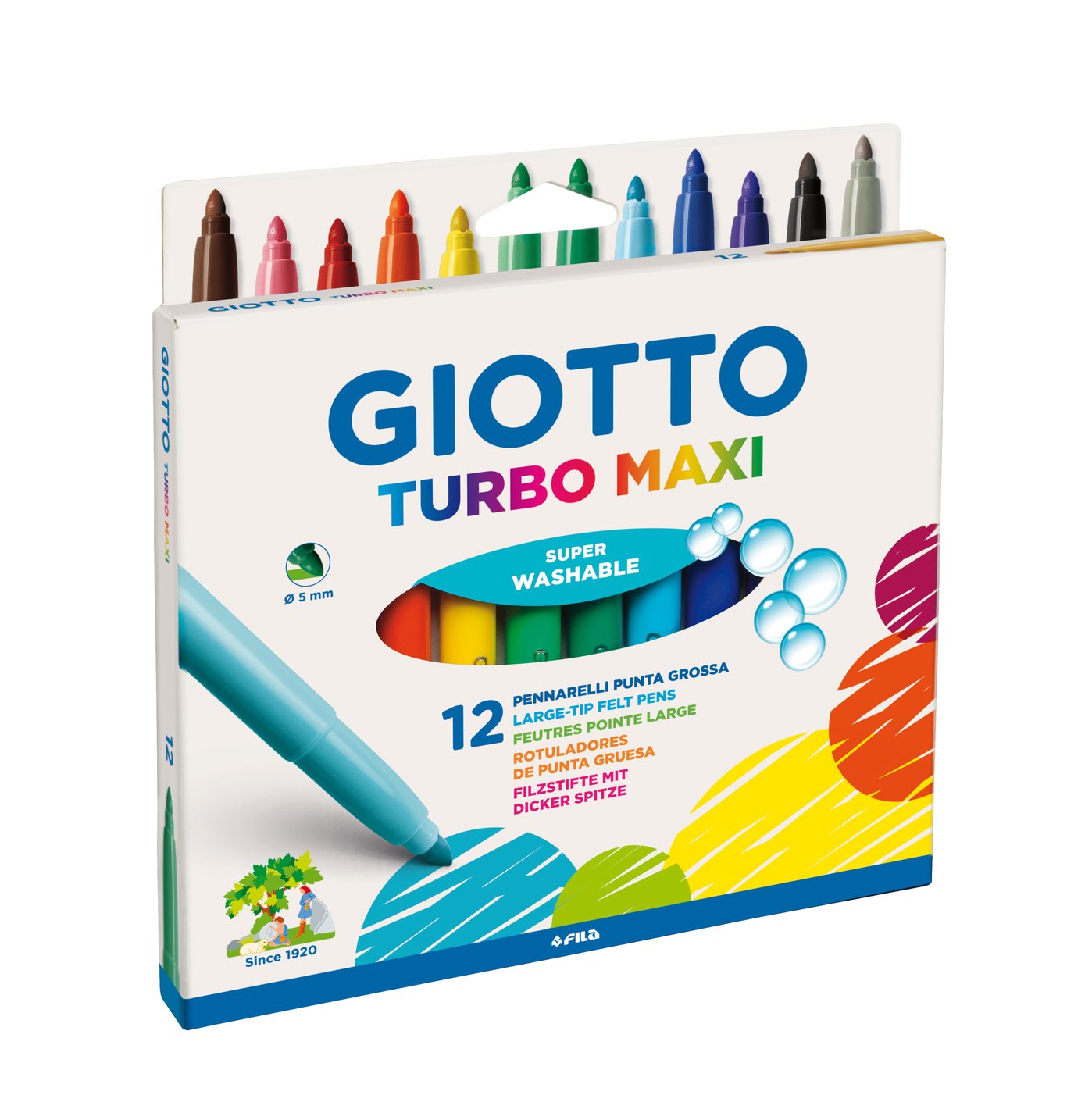 Fiberpenna Giotto Turbo Maxi 12 färger 13100026