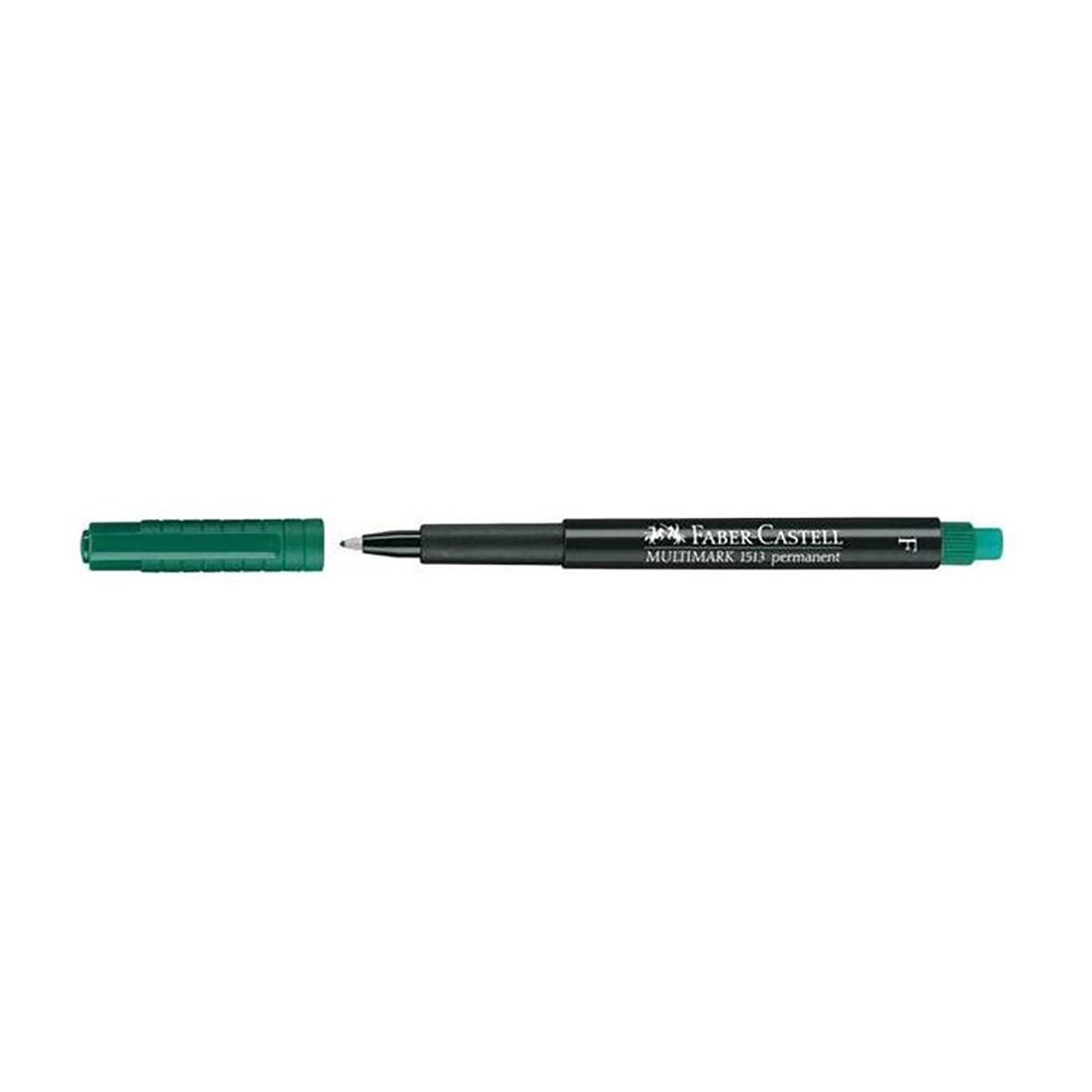 Grön permanent märkpenna Faber-Castell Multimark 0,6mm