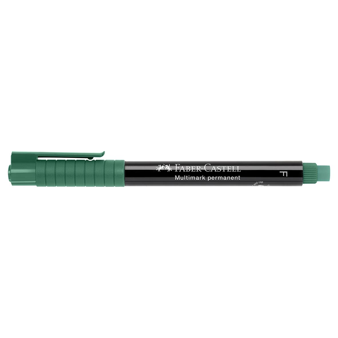 Grön permanent märkpenna Faber-Castell Multimark 0,6mm