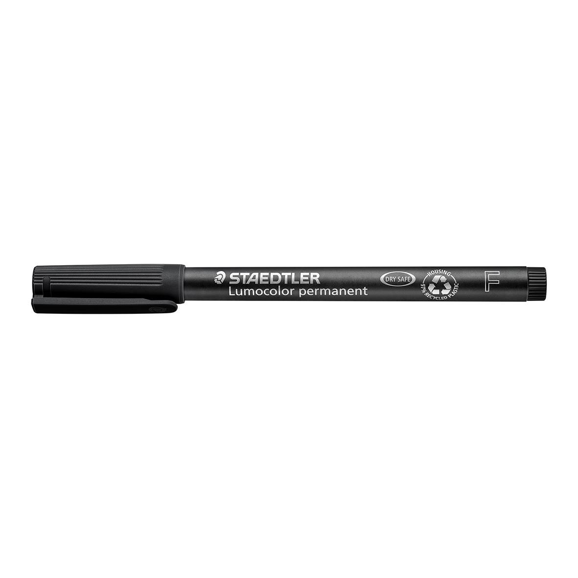 Svart permanent penna Staedtler Lumocolor 318, 0,6 mm, låg profil