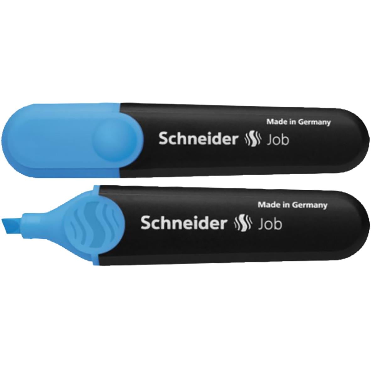 Blå överstrykningspenna Schneider Job med svart kropp och blå topp