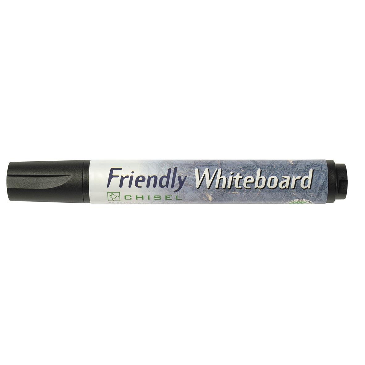 Svart snedskuren whiteboardpenna med 2-5mm spets från Friendly Whiteboard