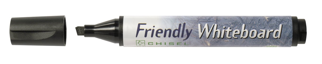 Svart snedskuren whiteboardpenna från Friendly, 2-5mm bredd