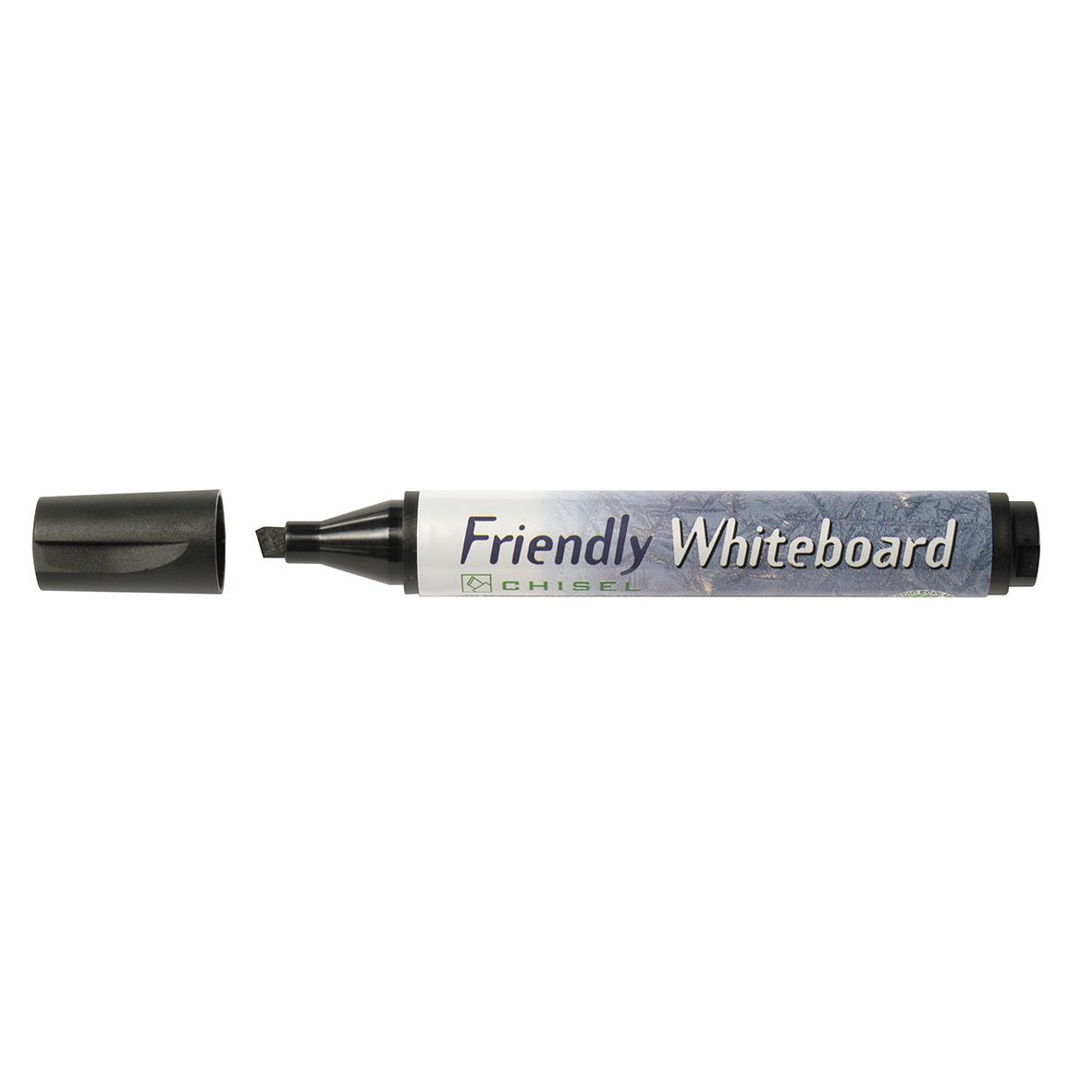 Svart snedskuren whiteboardpenna från Friendly, 2-5mm bredd