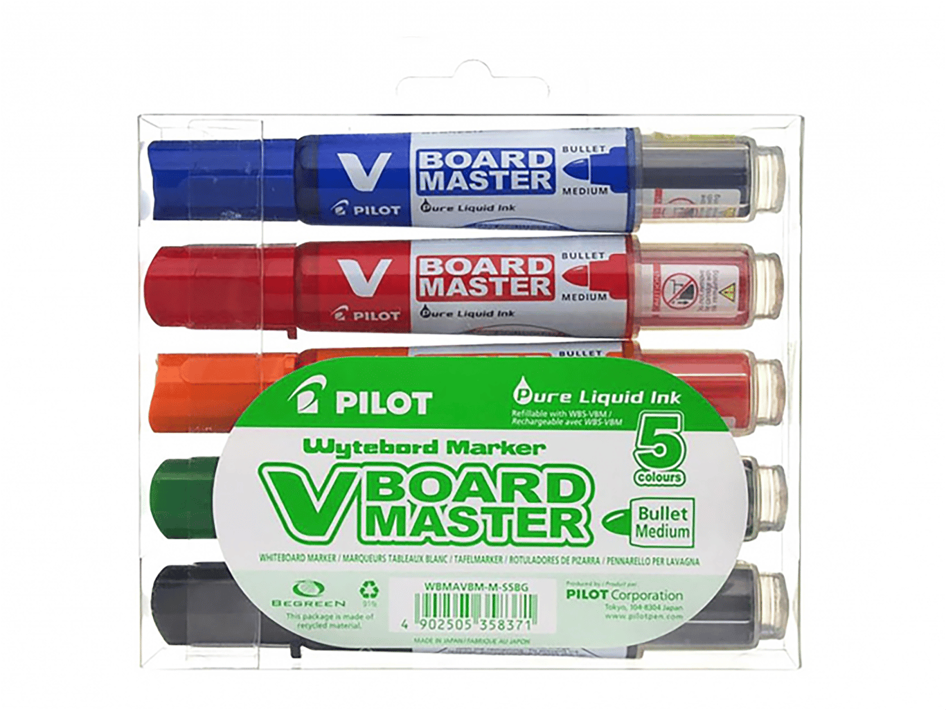 Whiteboardpenna Pilot V-Board Konisk 5 färger 2,3mm 13130040_1
