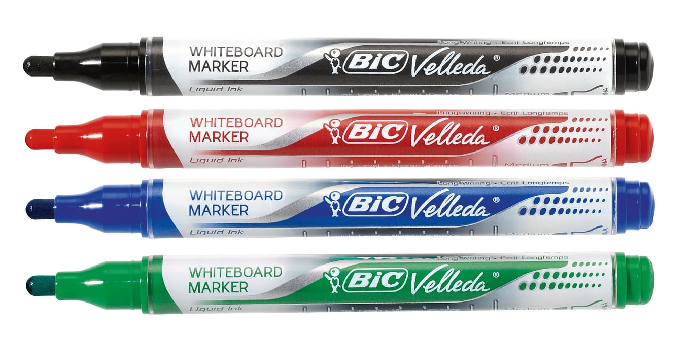 Whiteboardpenna Bic Velleda sort.färg 4-set 13133097