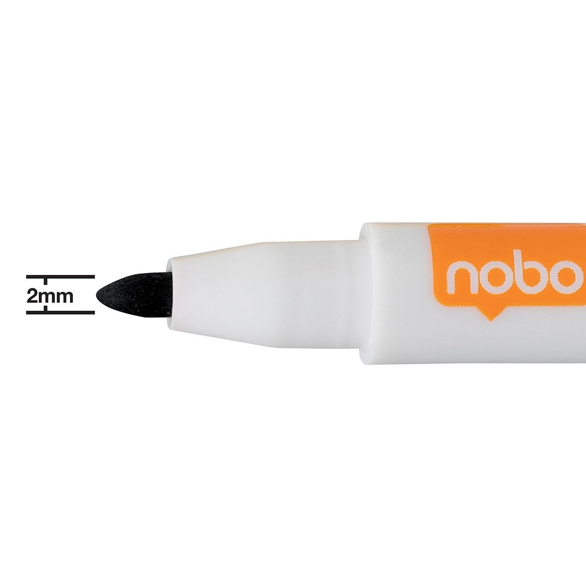 Nobo Mini Fin Spets whiteboardpenna med svart spets och orange logo