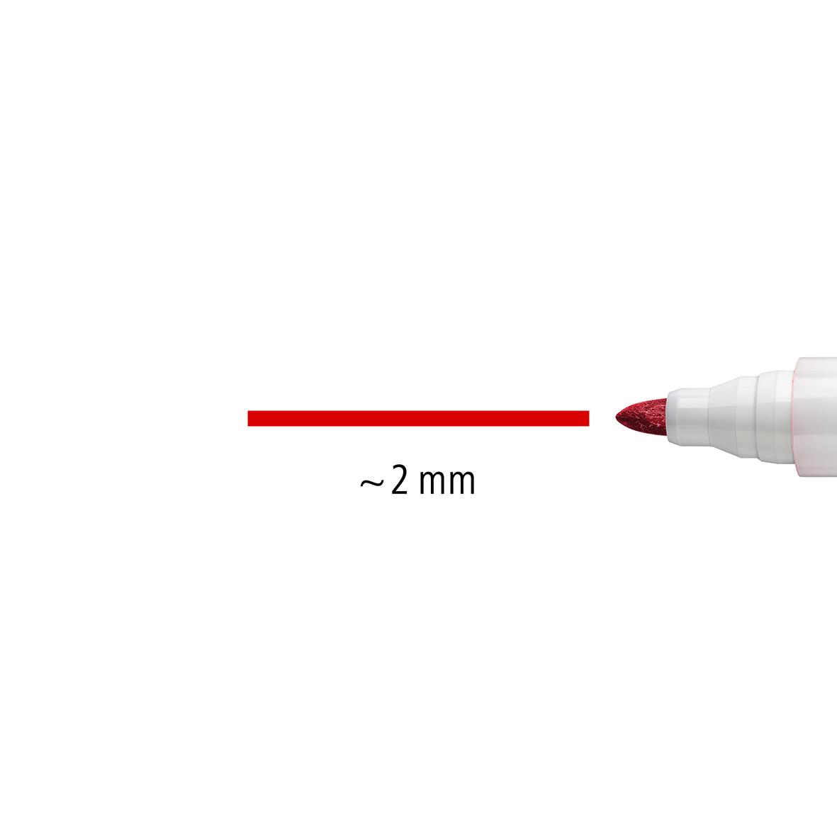 Vitwhiteboardpenna Staedtler Lumocolor rund 10 färger, 2 mm spets