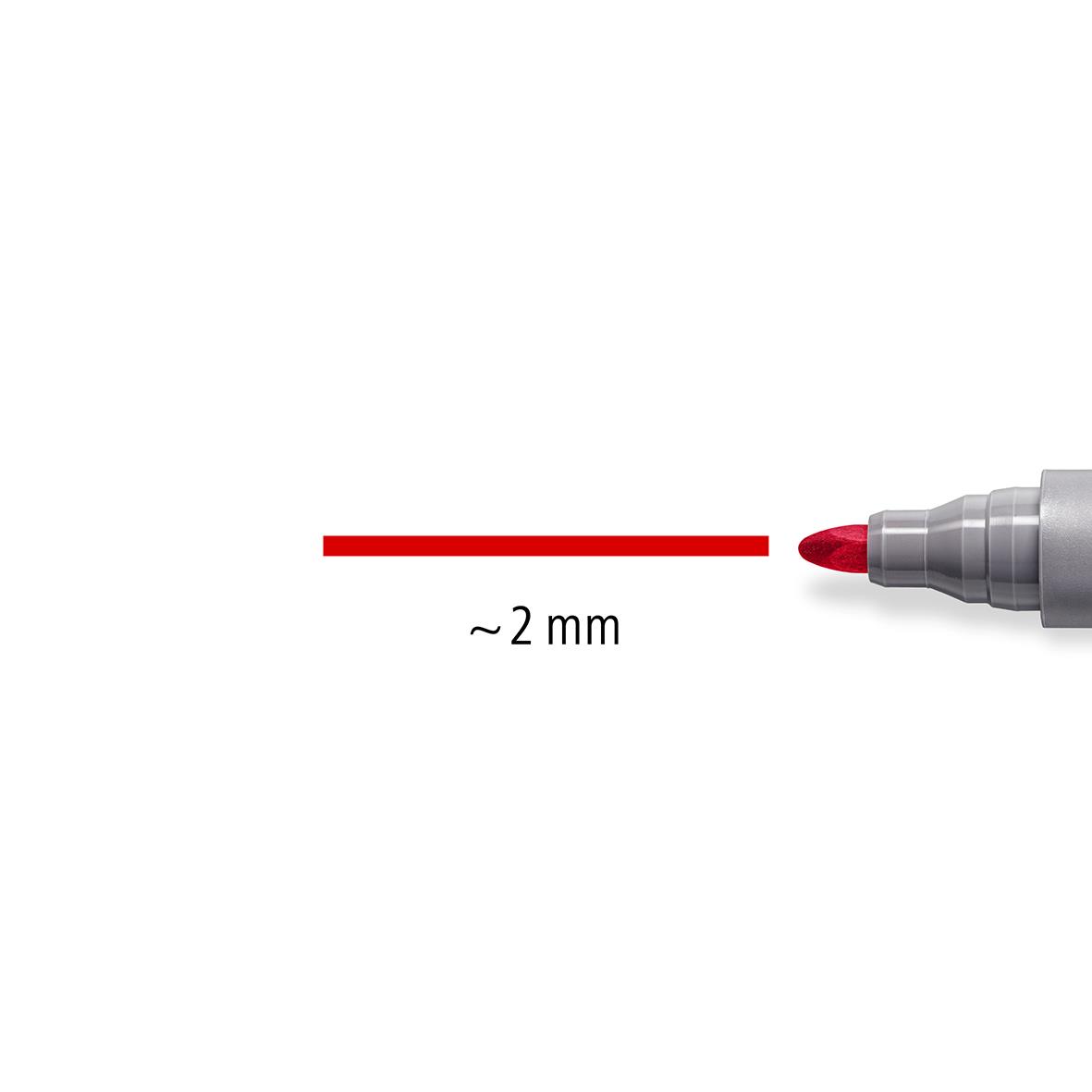 Blädderblockspenna Staedtler Lumocolor rund 4-färger, 2 mm bred, röd färg