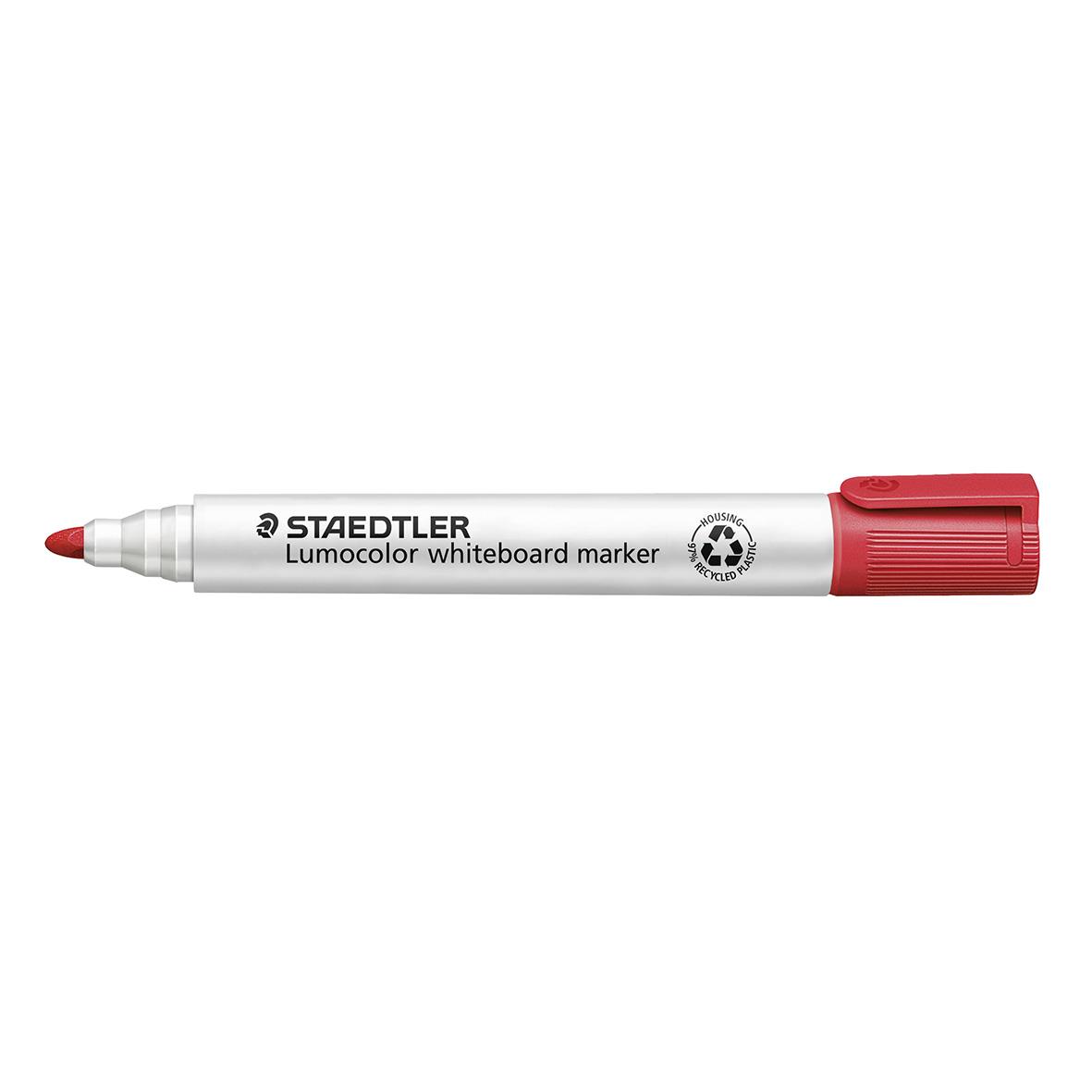 Vitwhiteboardpenna Staedtler Lumocolor Rund Röd 2mm