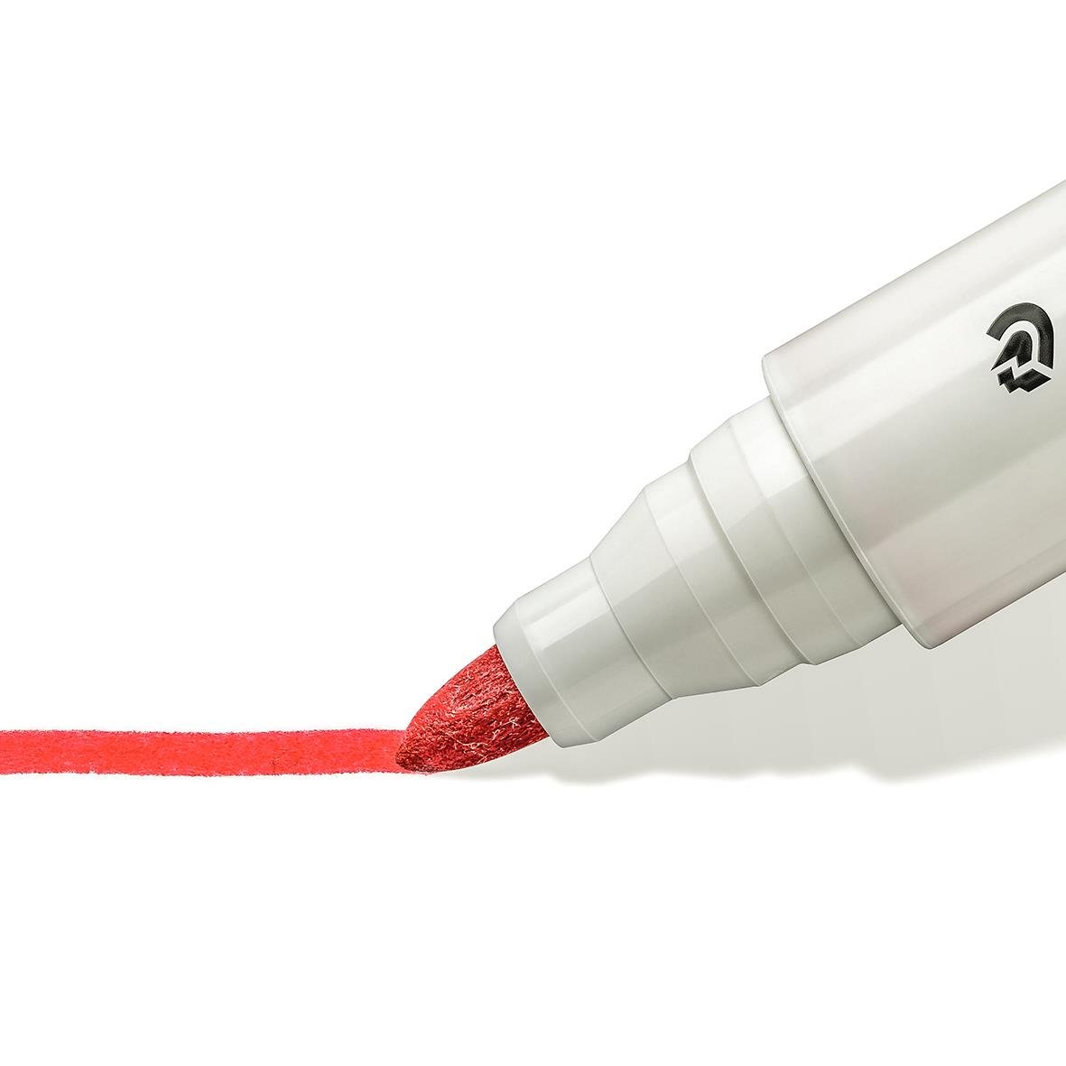 Röd rund whiteboardpenna Staedtler Lumocolor med 2mm spets