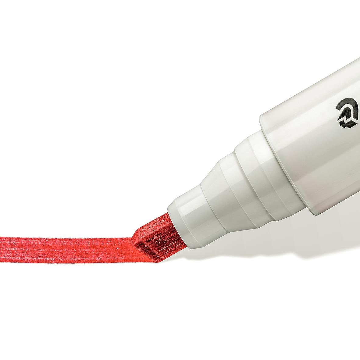 Vitwhiteboardpenna Staedtler Lumocolor 351B Skuren Röd 2-5mm skriver röd färg