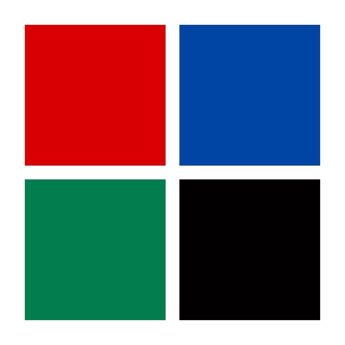 Fyrfärgad whiteboardpenna i rött, blått, grönt och svart