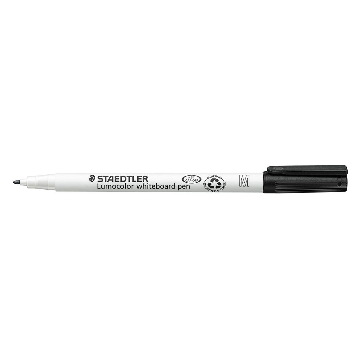 Vitwhiteboardpenna Staedtler Lumocolor 301 rund svart 1mm