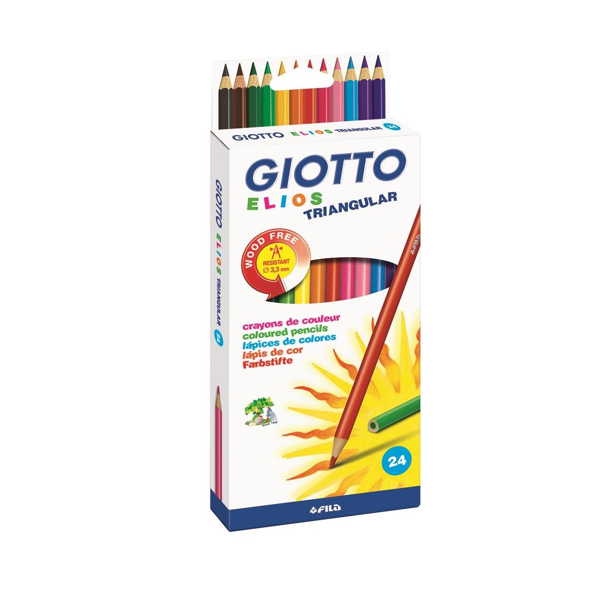 Färgpennset Giotto Elios Wood-free triangulära färgpennor i blandade färger