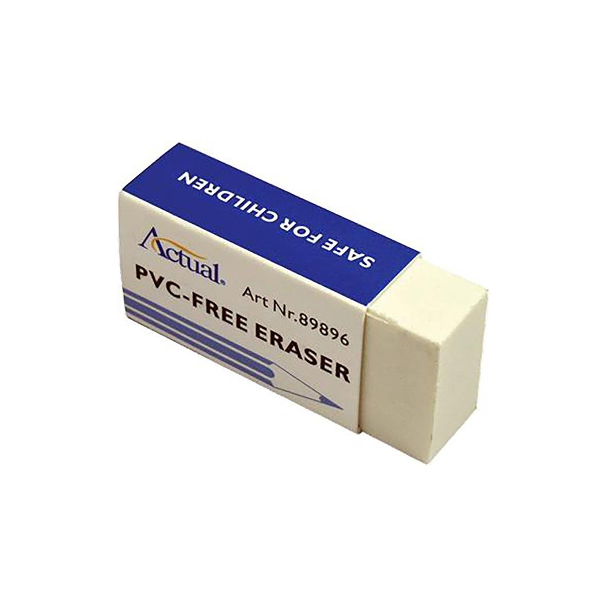 PVC-fri radergummi 43x20x11mm i blått och vitt emballage