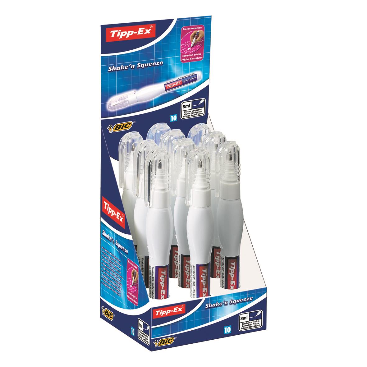 Korrigeringspenna Tipp-Ex Shake'n Squeeze 8ml i förpackning med 10 pennor