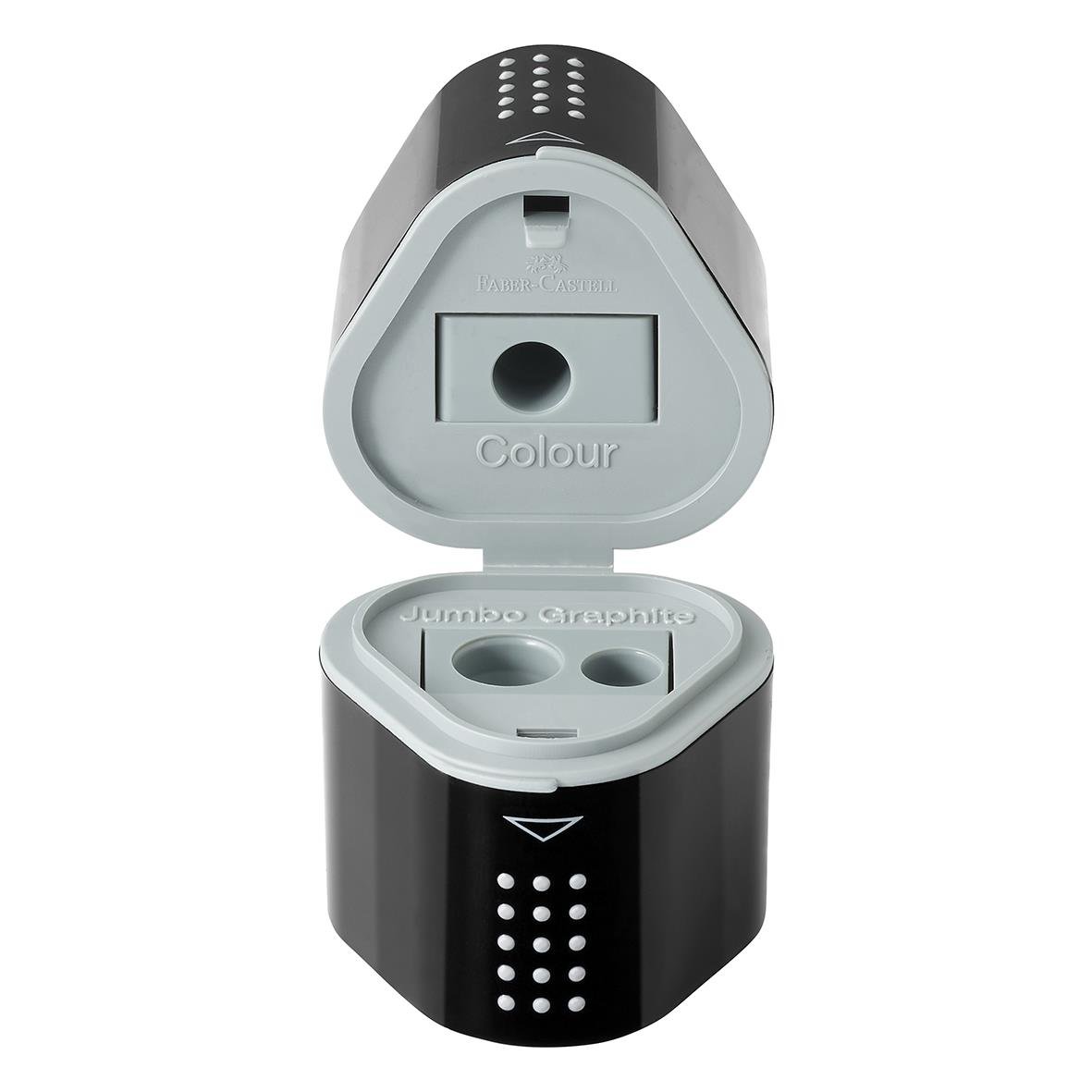 Pennvässare Faber-Castell Grip 2001 Trio svart med dubbla hål för pennor