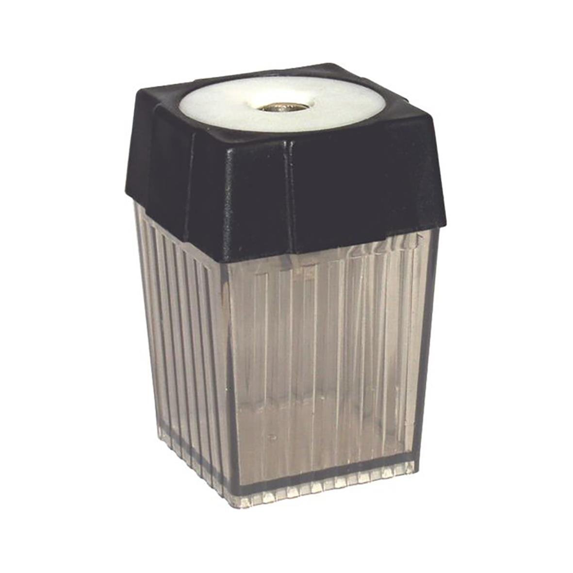 Pennvässare i plast med ett hål, svart och transparent