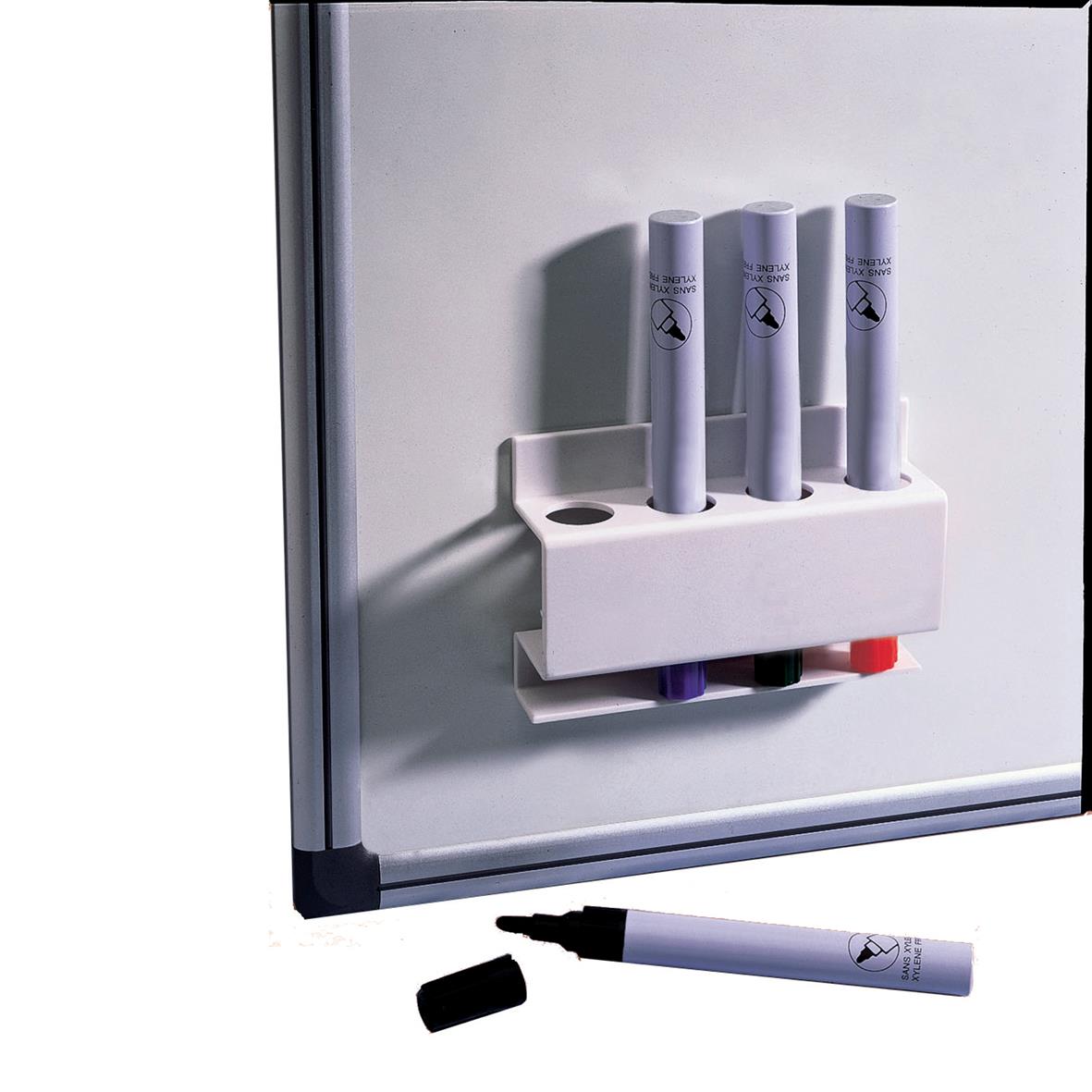 " Nobo vitbricka för 4 pennor, magnetisk, monterad på whiteboard"