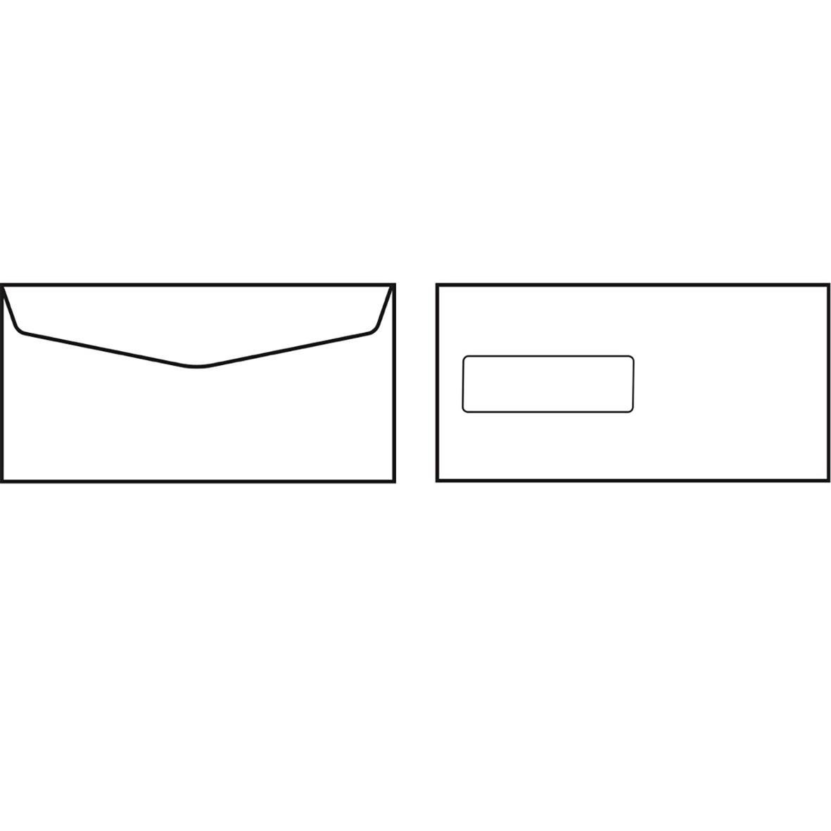 Vit kuvert Sober S65 V2 FH med stängning och fönster för adress