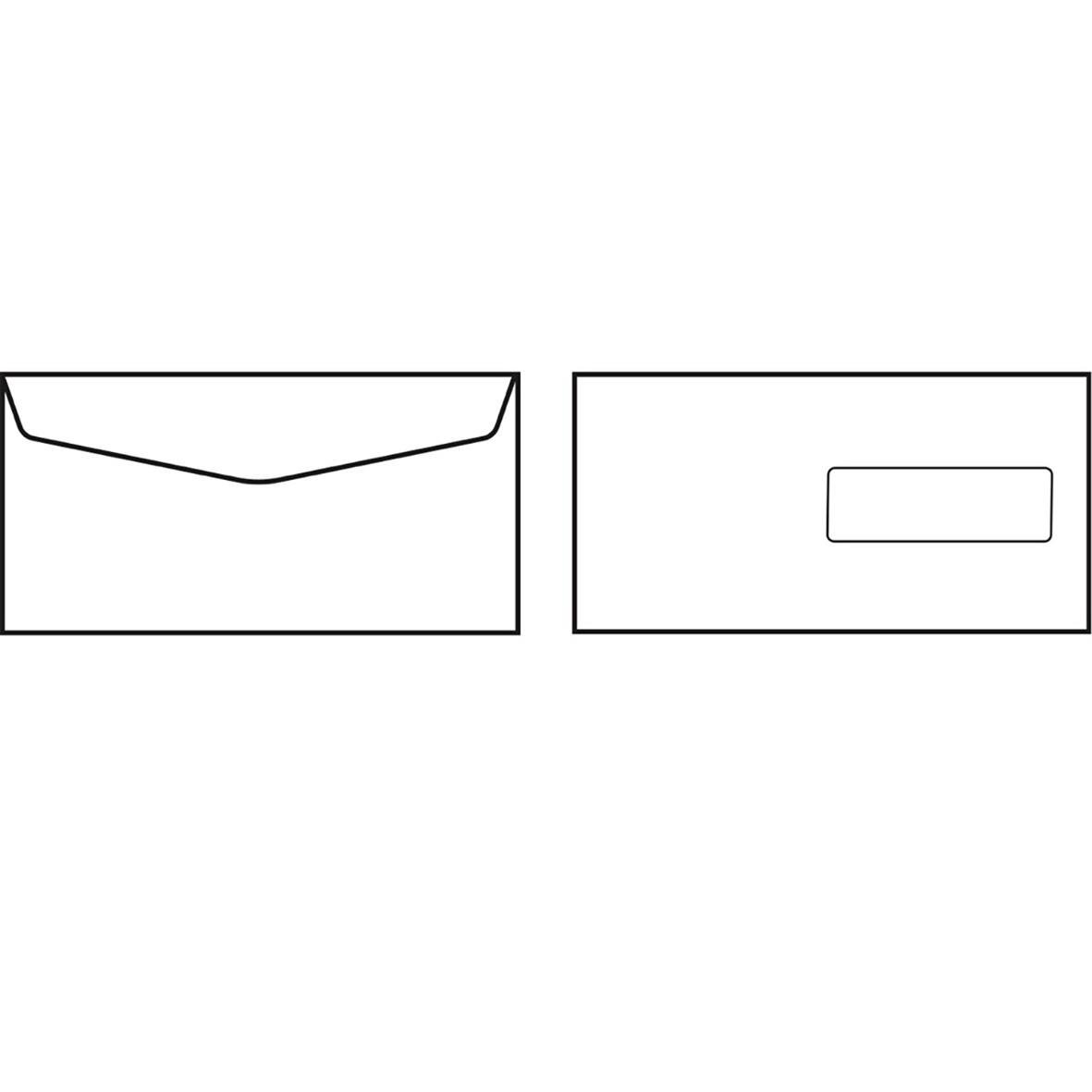 Vit kuvert Sober S65 H2 FH med stängd och öppen vy