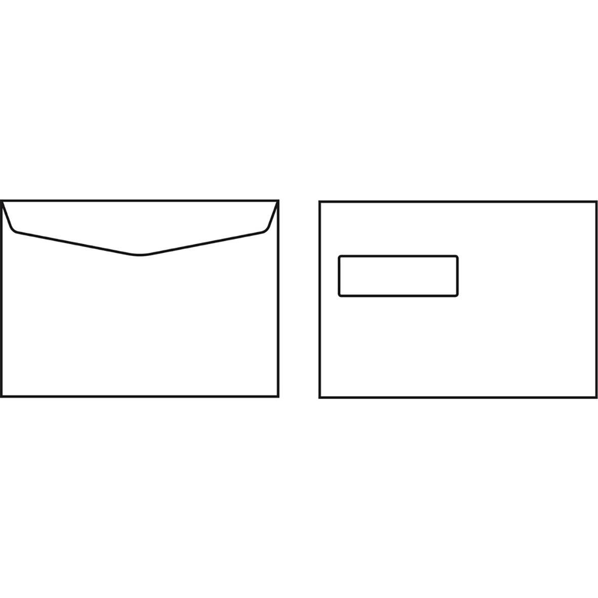 Vit kuvert Sober C5 V2 FH med stängd och öppen vy