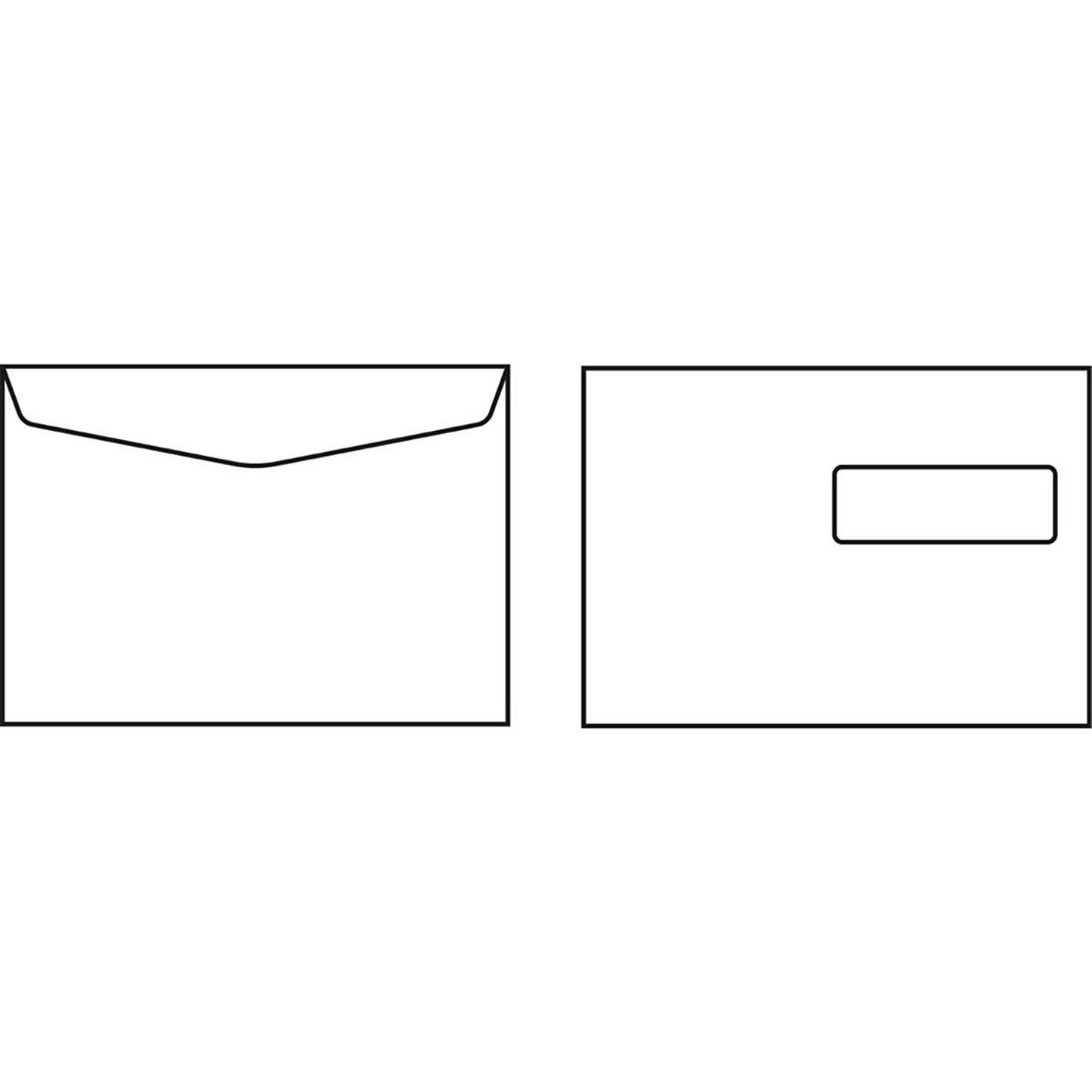 Vit kuvert Sober C5 H2 FH för brev, fram- och baksida
