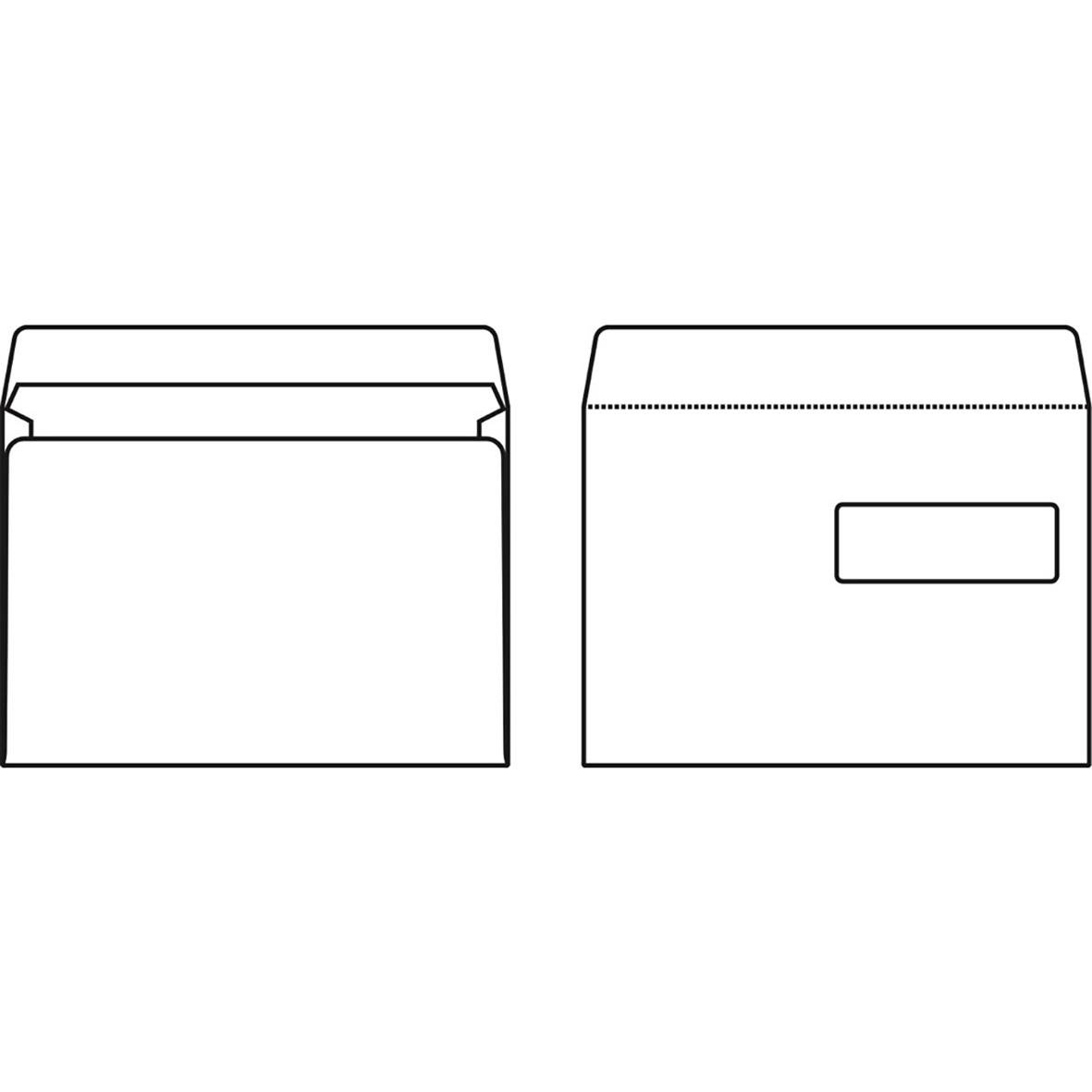 Vit kuvert Sober C5 H2 SH i 90g, fram- och baksida