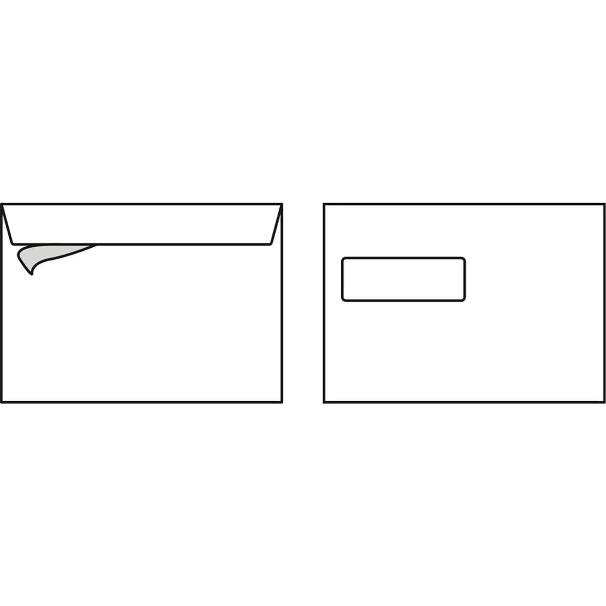 Vit kuvert Sober C5 V2 Remsa 90g med öppnad flik och adressfält