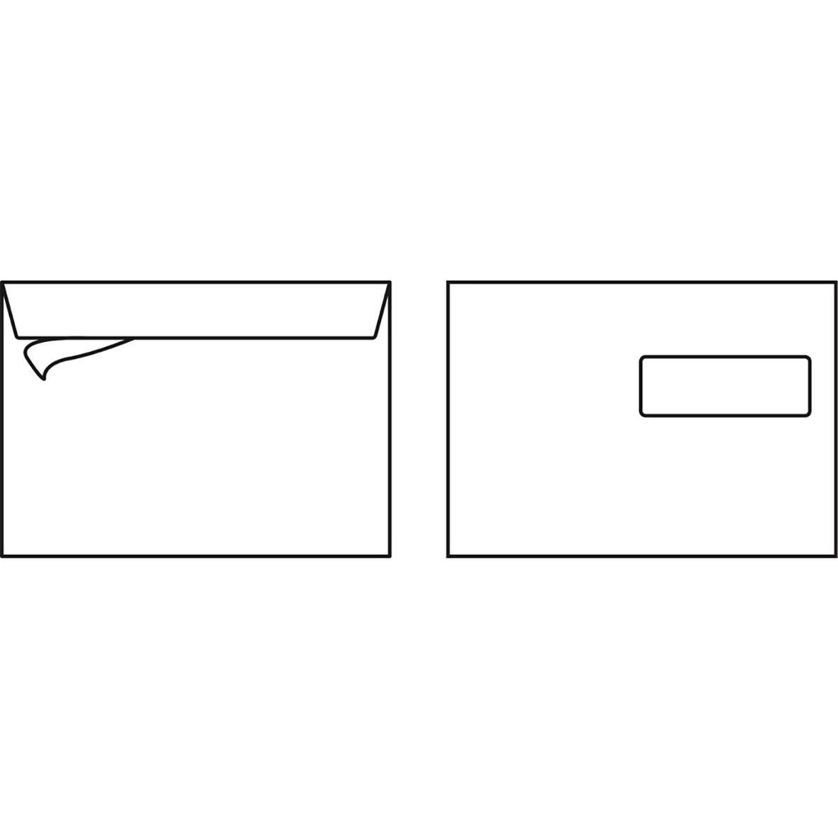 Vit kuvert Sober C5 H2 Remsa 90g sett framifrån och bakifrån