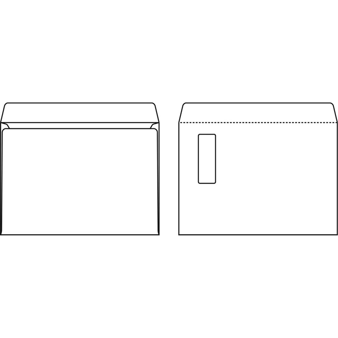 Vit kuvert med stängning och fönster för adress