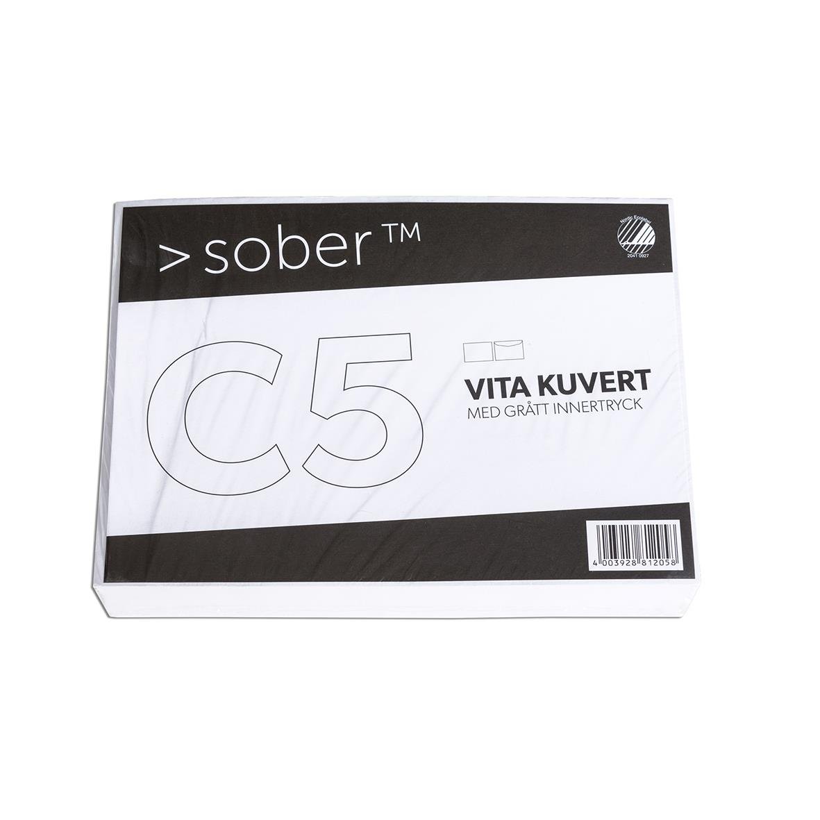 Kuvert Sober C5 stripseal vit 90g