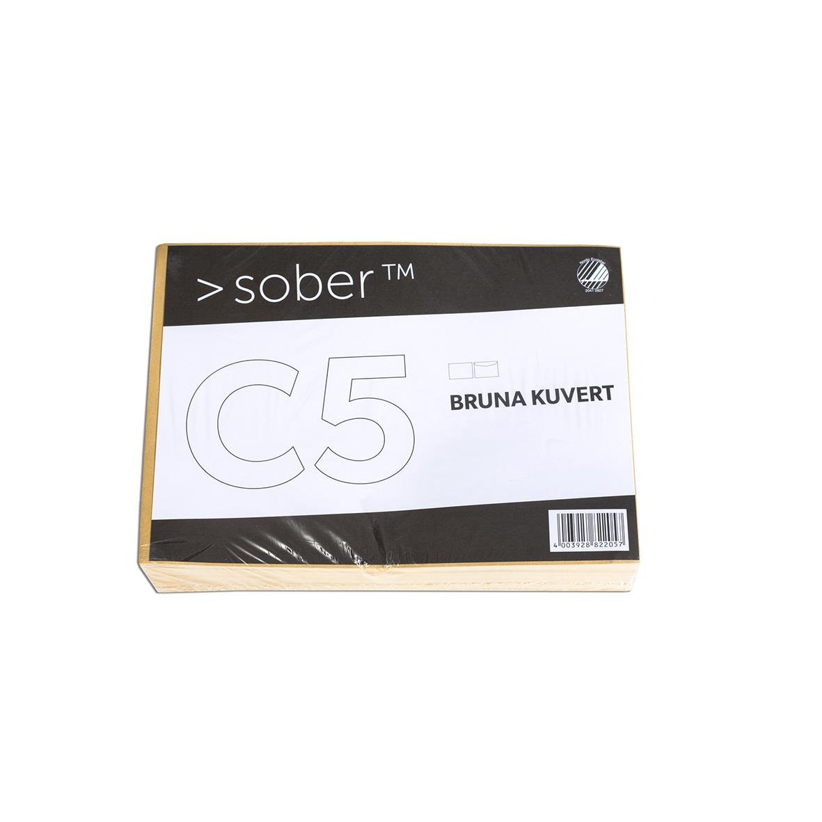 Kuvert Sober C5 FH brun 80g