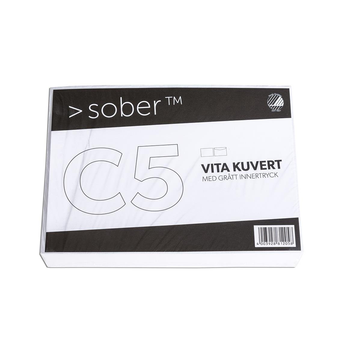 Kuvert Sober C5 FH vit 80g