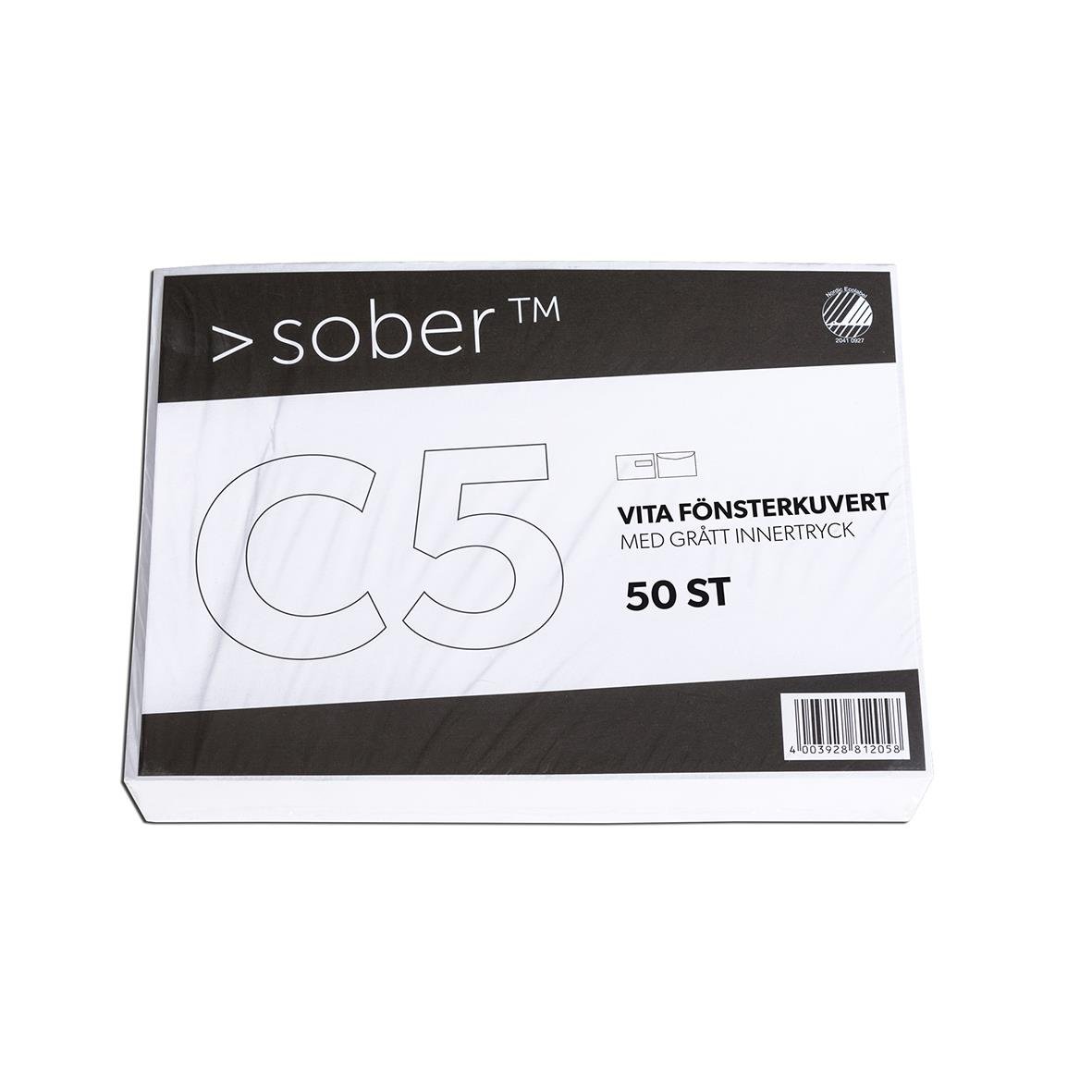 Kuvert Sober C5 H2 FH vit 80g