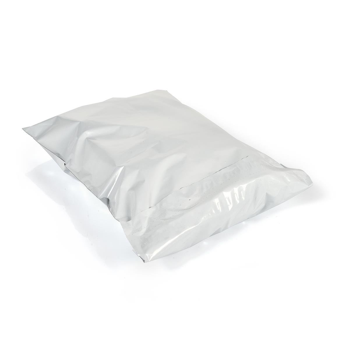 Vit e-handelsbag med dubbla remsor, 50my, 340x420mm