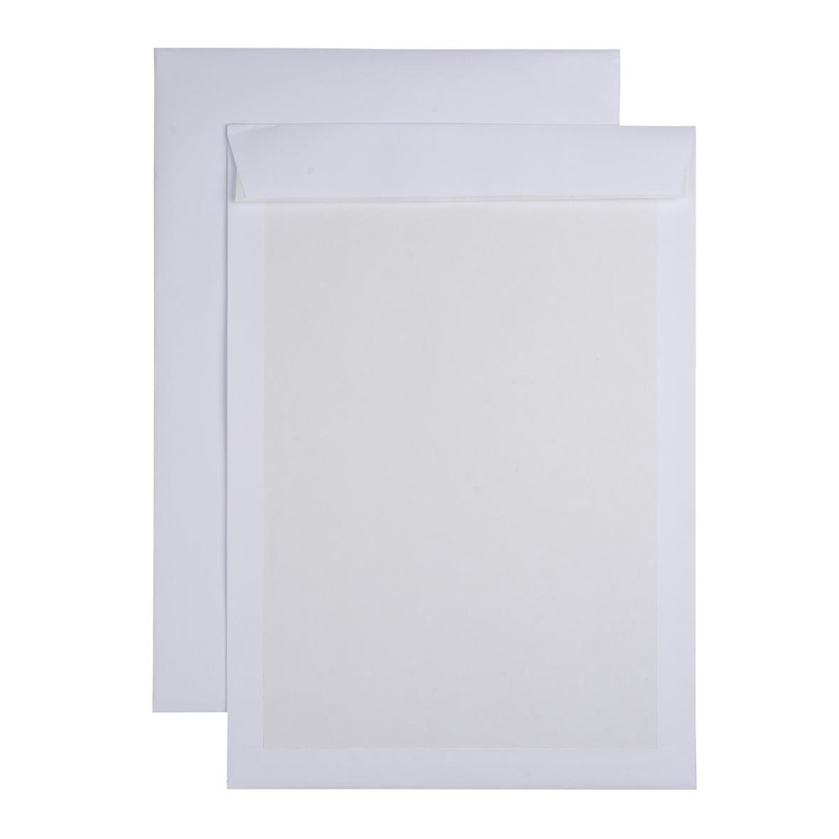 Vit pappryggspåse Stripseal C4 120/450g framför en vit bakgrund