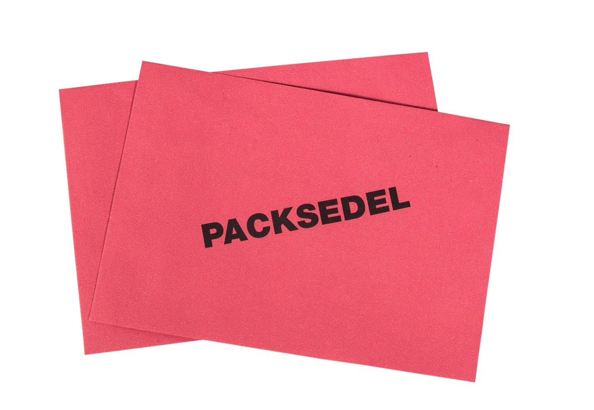 Packsedelkuvert C6 FH röd med text 70g 14070007