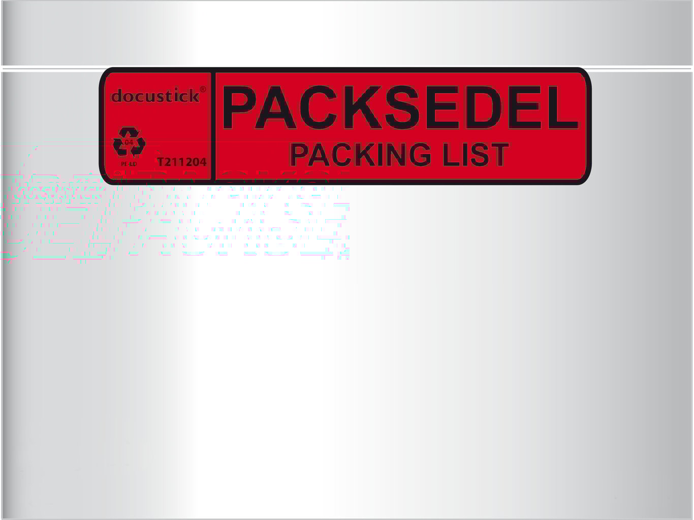 Packsedelskuvert C6 med tryck i rött och svart