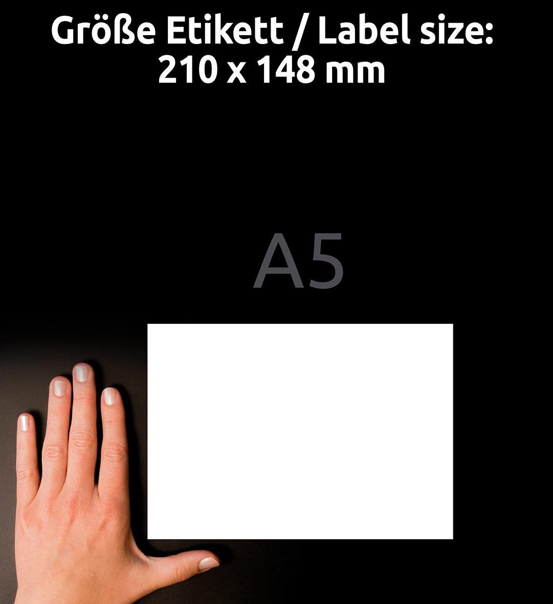 Universaletikett Avery på A5 ark vit 210x148mm 15011203_4