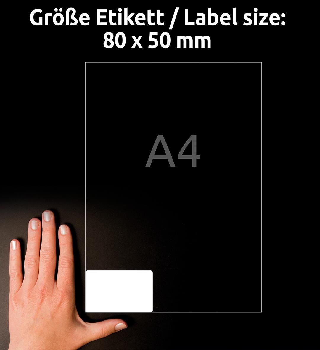 Namnskyltar Avery PVC-Fritt Sidenmaterial Avtagbara Vit 80x50mm 15011204_4