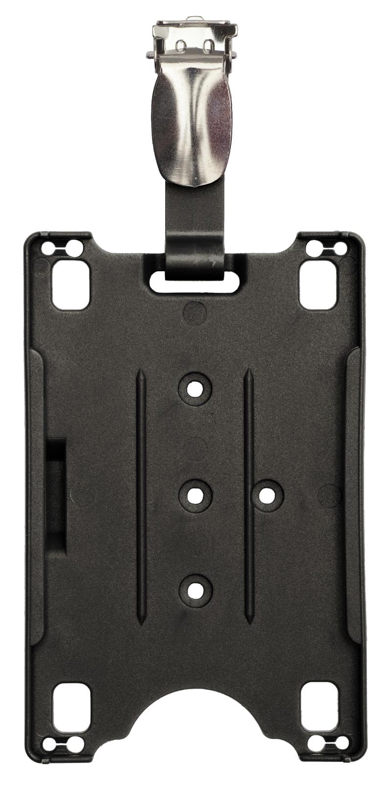 Svart korthållare Cardkeep Excellent för kort 88x57mm med clip för fäste