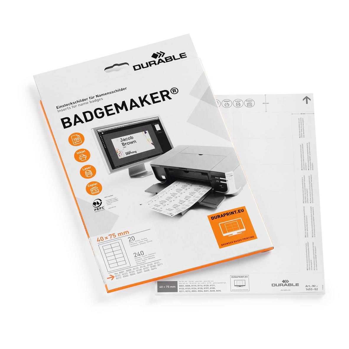 Insticksetikett Durable 40x75mm för märkning och etikettering