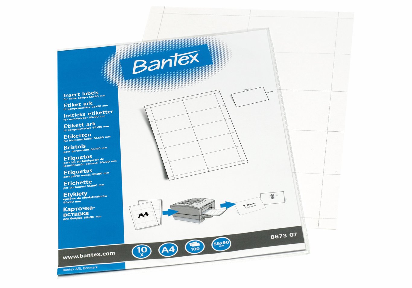 Instick Bantex till namnskylt 90x55mm