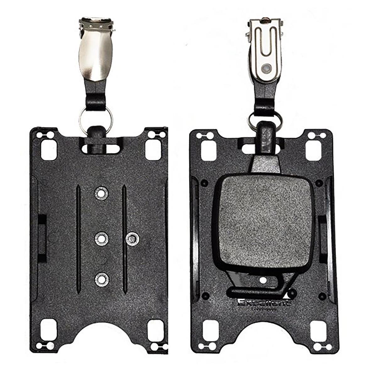 Korthållare Cardkeep med Yoyo 4 för beröringsfria kort, svart plast med clip och ring